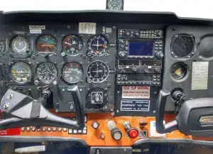 Avionics and flight instruments in a Dayton Aviation Services aircraft